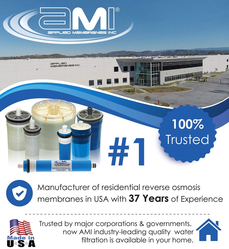 APPLIED MEMBRANES INC. 100 GPD Reverse Osmosis Membrane | RO Membrane Water Filter Replacement for Reverse Osmosis Water Filtration System | 1.8” x 12” Universal Compatibility | Made in USA - Image 3
